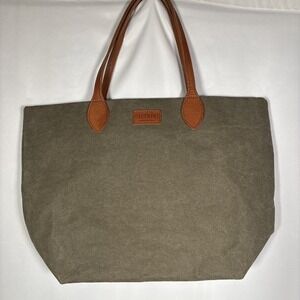 Uashmama Italian Tote Bag Totty Large Minimalist Sustainable AGGO Leather Olive